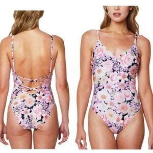Sanctuary Petal Pusher High-Leg One-Piece Swimsuit Size Large